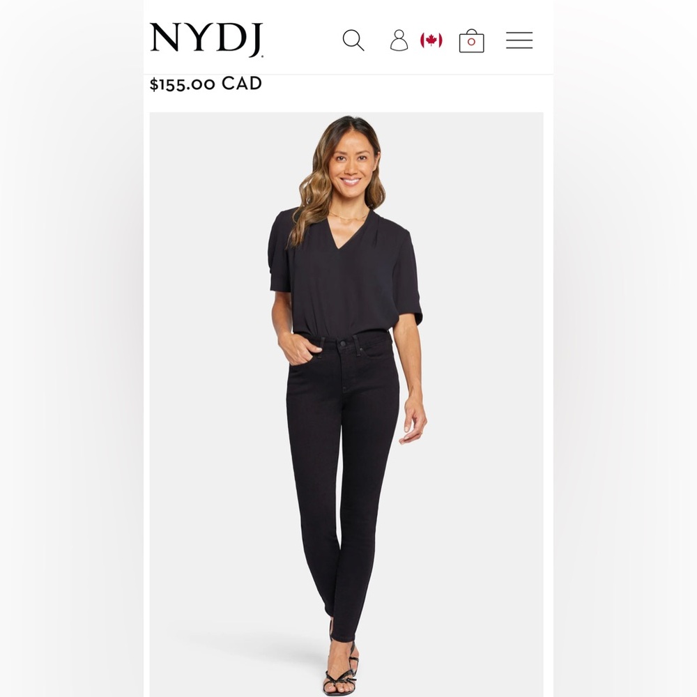 NWT - NYDJ Ami Skinny Jeans Black Size 4